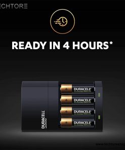 شارژر باتری دوراسل به همراه باتری قلمی و نیم قلمی مدل Duracell 1013490