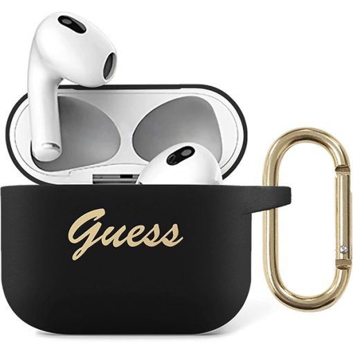 کاور ایرپاد Guess مدل Guess Silicone Printed Script Logo With Ring Case