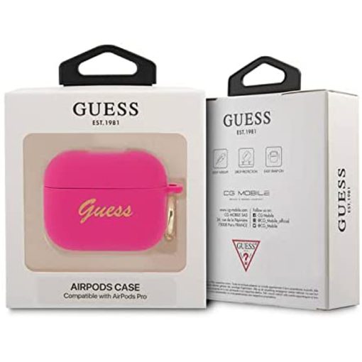 کاور ایرپاد Guess مدل Guess Silicone Printed Script Logo With Ring Case - Image 8
