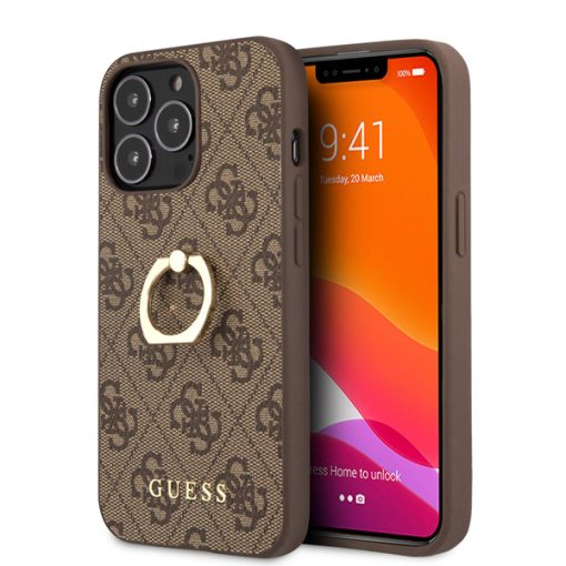قاب آیفون CG mobile چرمی مدل Guess PU Leather Case With Ring Stand
